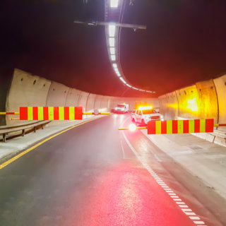 Horizontale slagboom Noorwegen tunnel